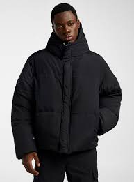 MTS CLOTHING ARTICLE#6357 Cropped hooded puffer jacket