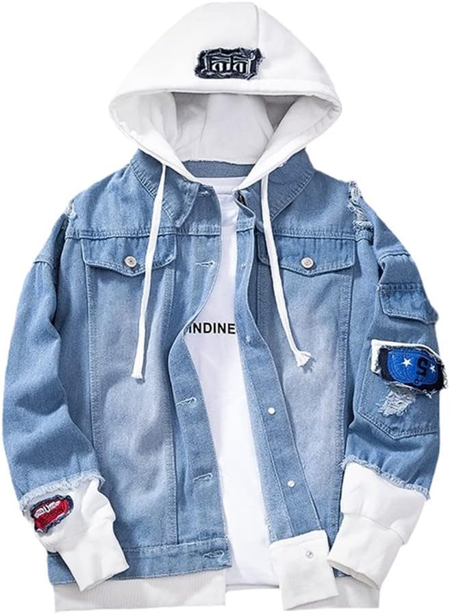 MTS CLOTHING ARTICLE#6341 Denim Jacket Streetwear Hip Hop Men
