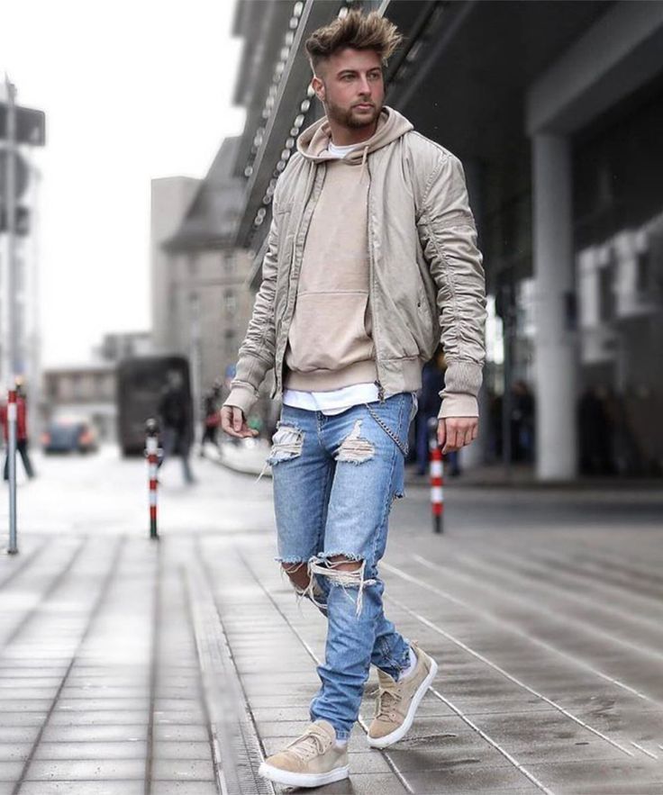MTS CLOTHING ARTICLE #6355 Bomber Jacket With Hoodie