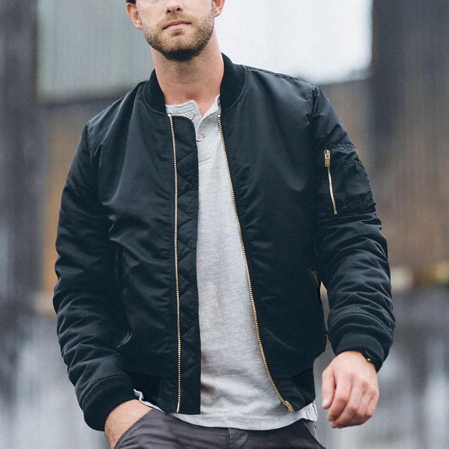 MTS CLOTHING ARTICLE#6366 Men's Jackets-Bomber Jacket