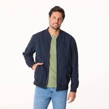 MTS CLOTHING ARTICLE#6310 JC Lanyon Men's Oxford Bomber Jacket Navy