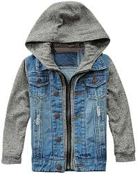 MTS CLOTHING ARTICLE#6382 Boys’ Hooded Denim Jackets Coat Fashion