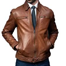 MTS CLOTHING ARTICLE#6318 Classic Brown Leather Jacket