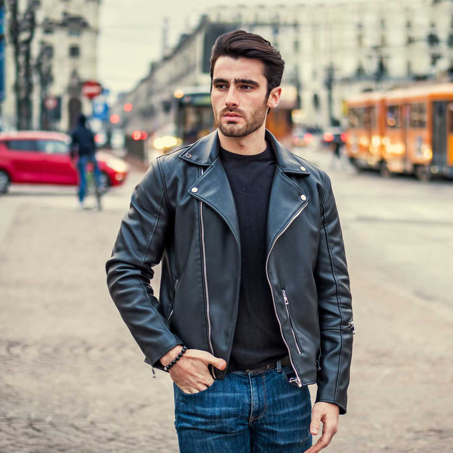 MTS CLOTHING ARTICLE#6336  Men  Leather Jacket