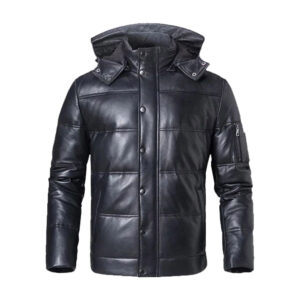 MTS CLOTHING ARTICLE#6343 Men’s Lambskin Hooded Puffer